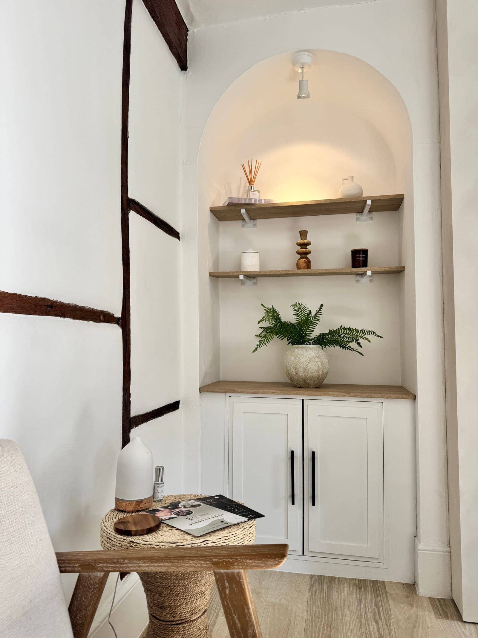 A softly lit arched alcove inside the CREATE studio